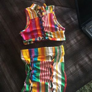 Rainbow skirt set